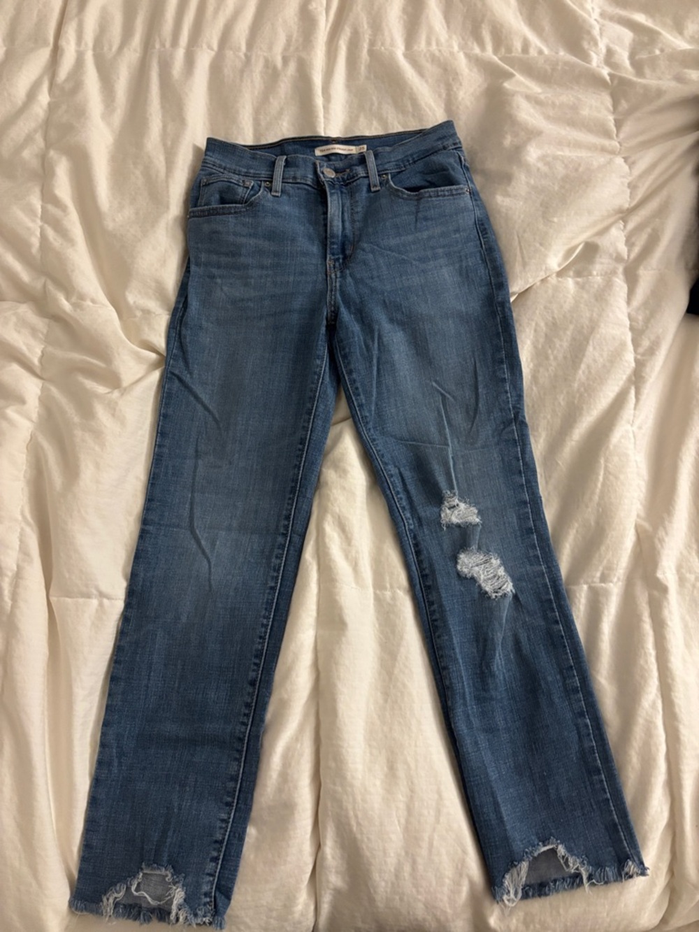 Levi’s high rise straight crop jeans